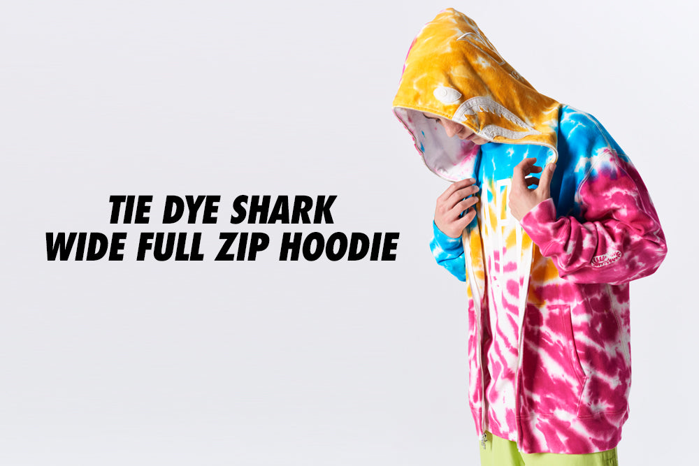 TIE DYE SHARK WIDE FULL ZIP HOODIE | bape.com