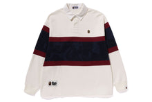METAL ONE POINT BAPE L/S COLOR BLOCKING RUGBY POLO